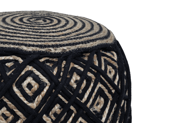 Nilaka Black & Natural Pouffe
