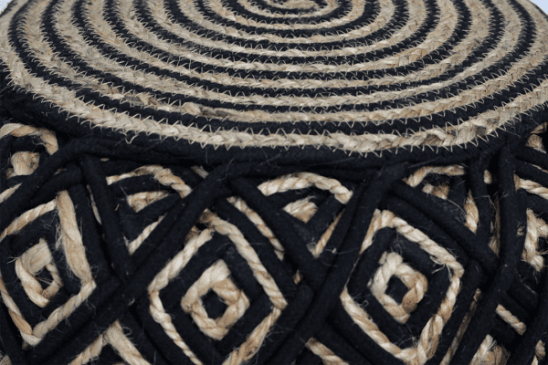 Nilaka Black & Natural Pouffe