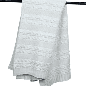 Iona White Knitted Throw