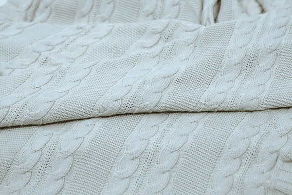 Iona White Knitted Throw