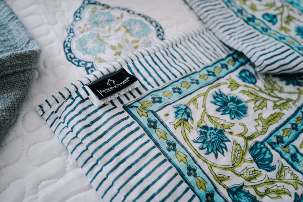 Nidra – Green Block Printed Cotton Quilt